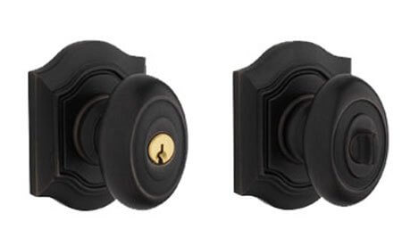 Our Bethpage door handleset in an oil rubbed bronze finish
