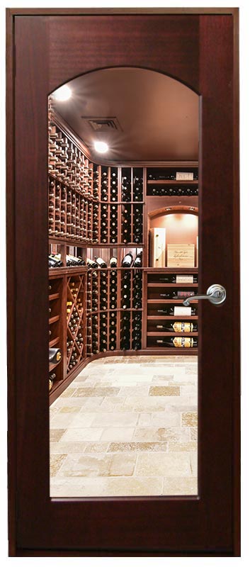 Single full glass wine cellar door