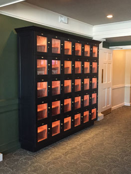 Vigilant's wine lockers in the 1903 Room 